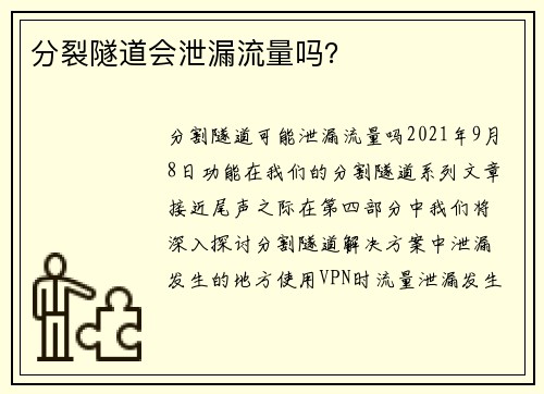 分裂隧道会泄漏流量吗？